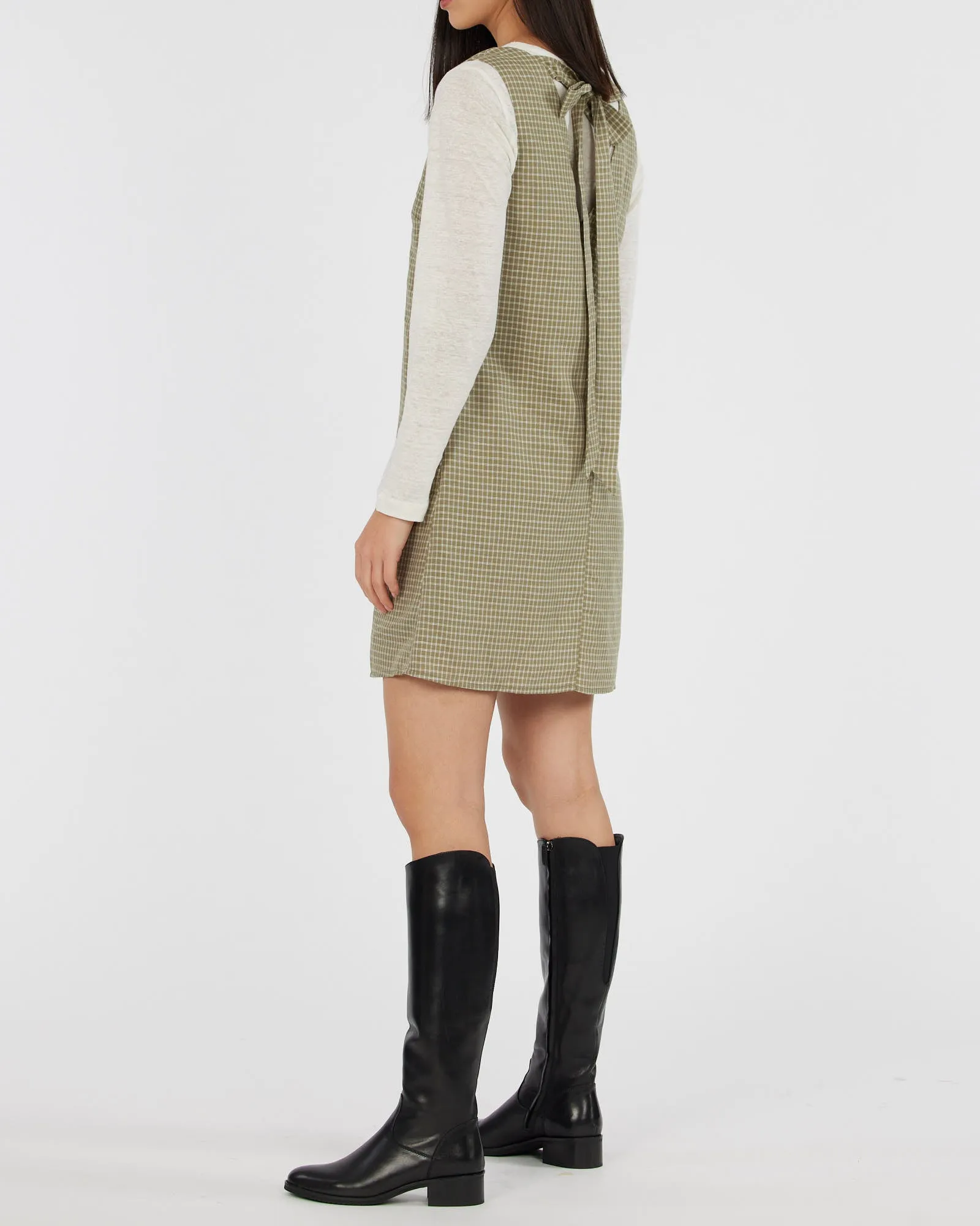 Virtuous Check Swing Dress - Olive