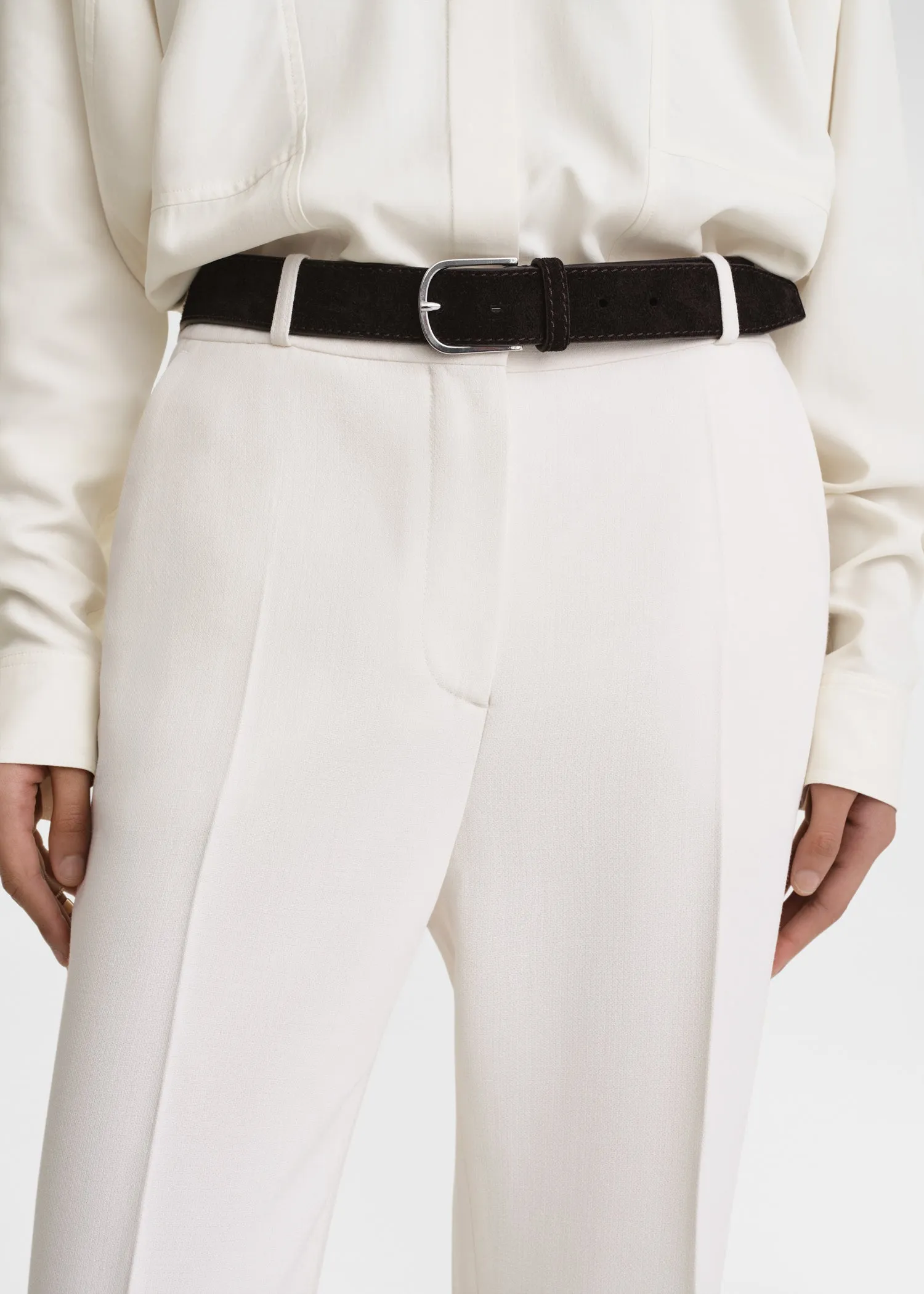 Wide trouser belt espresso