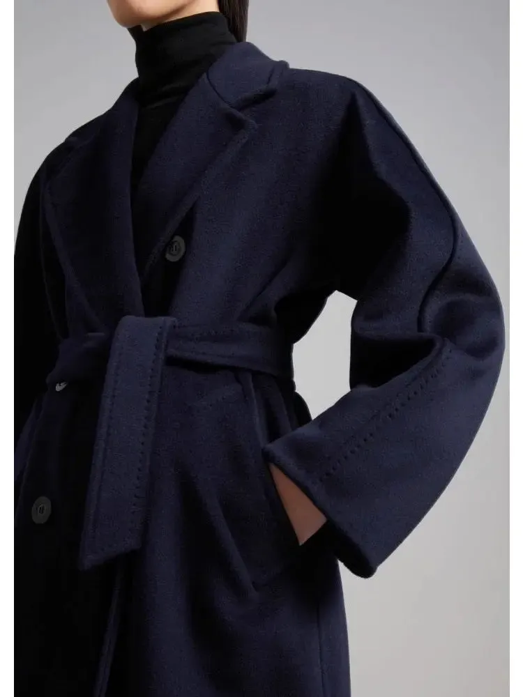 Women’s Double-Breasted Wool and Cashmere-blend Icon Coat, Ultramarine Blue