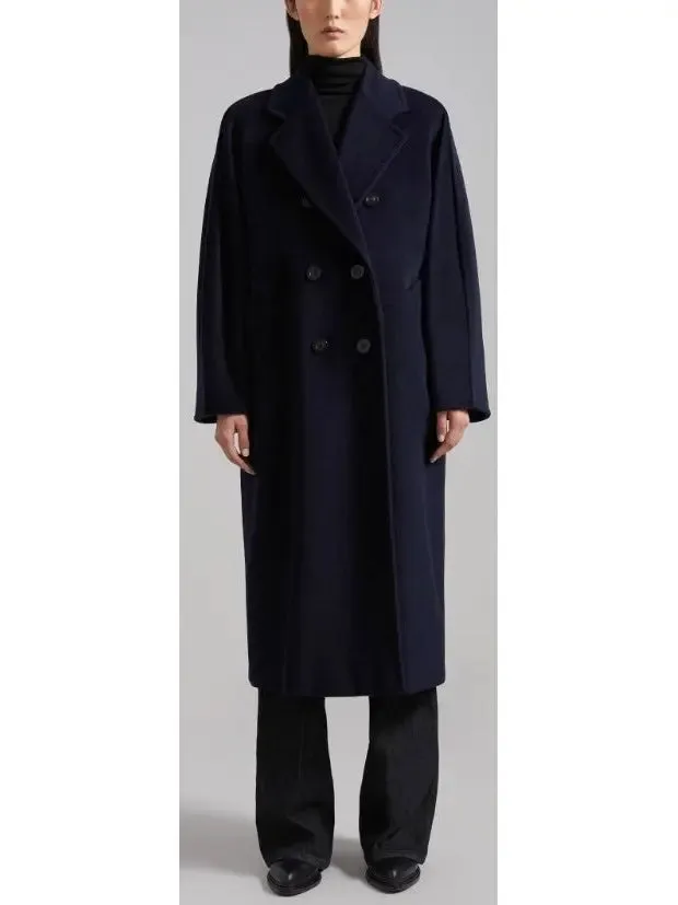 Women’s Double-Breasted Wool and Cashmere-blend Icon Coat, Ultramarine Blue