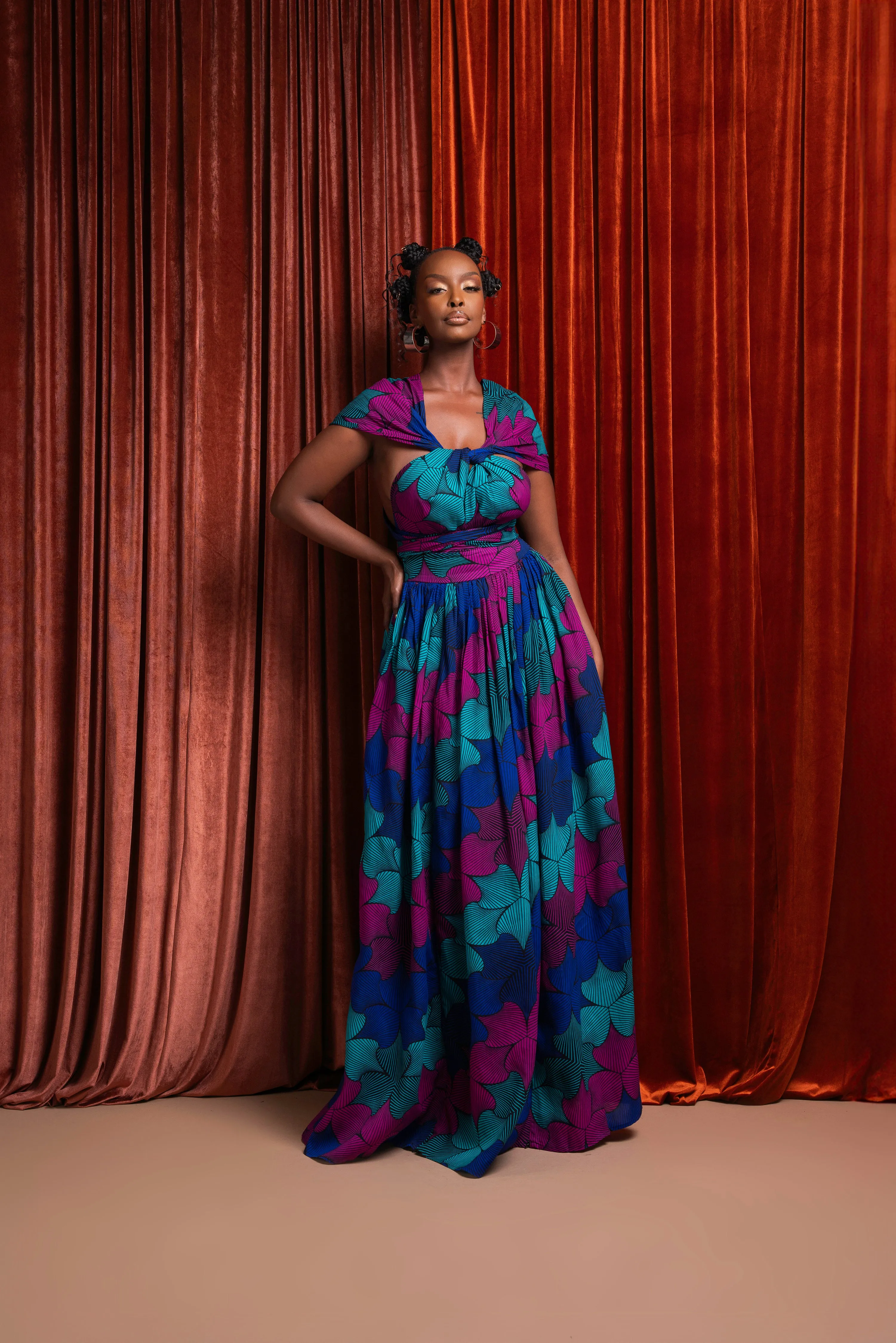 ZURI African print Maxi Infinity dress