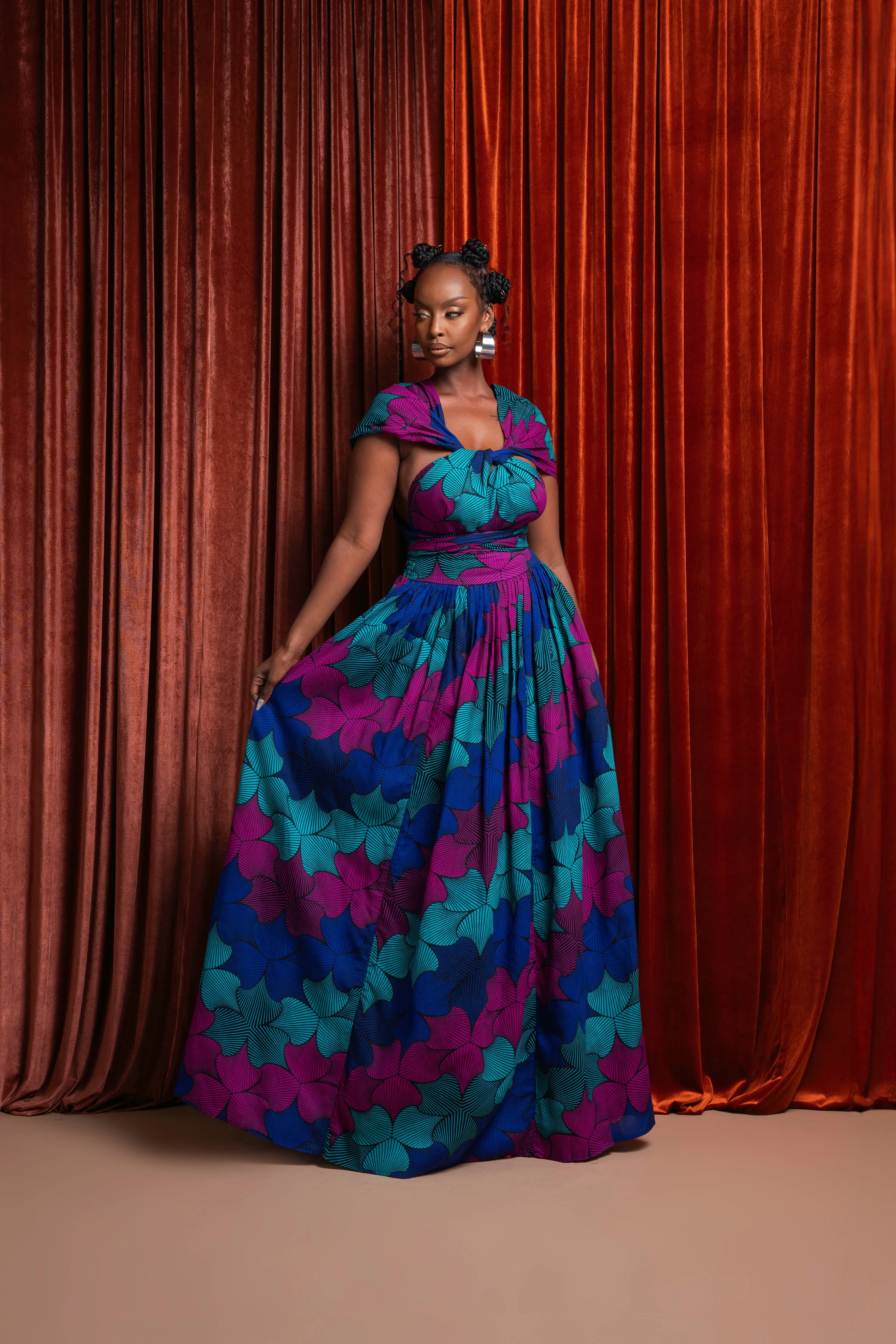 ZURI African print Maxi Infinity dress